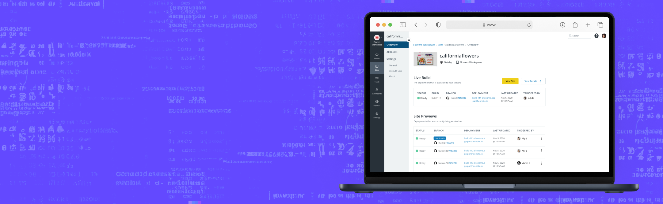 Screenshot of Edge Sites project